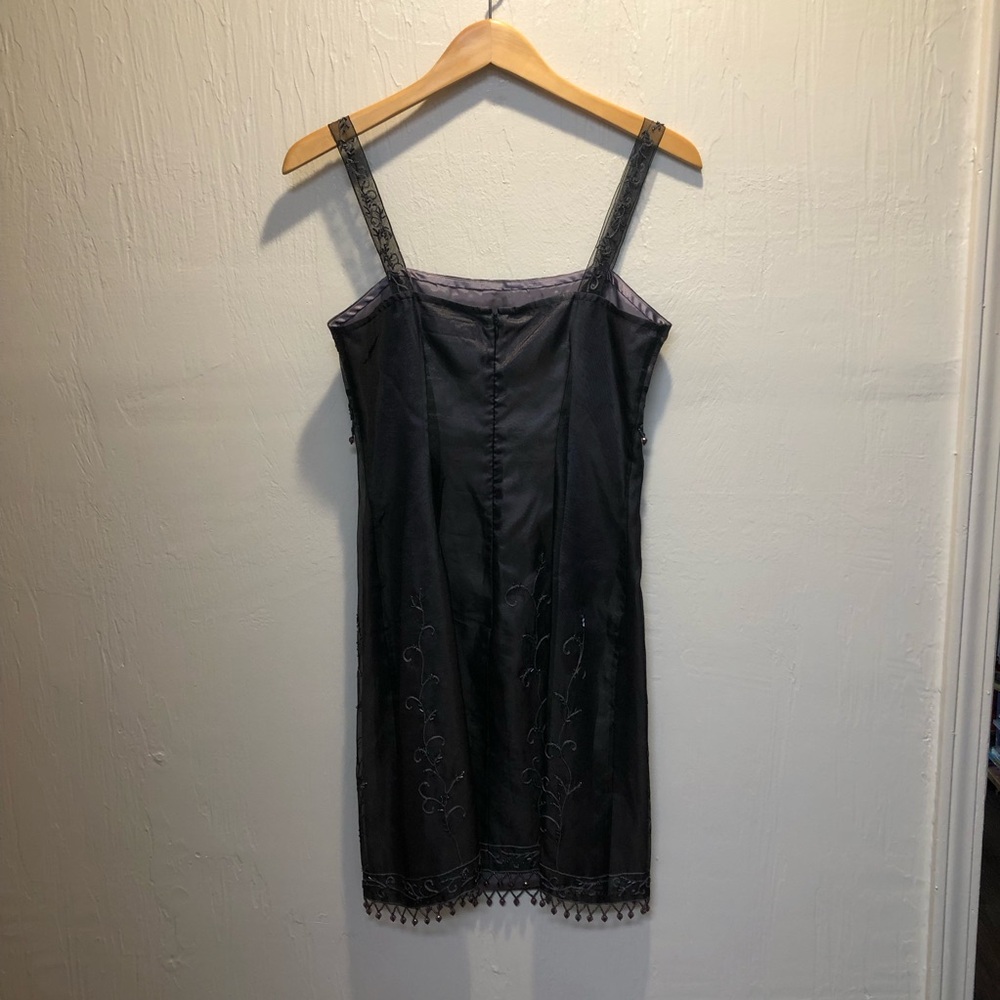 Vintage Y2K Sue Wong Formal Dress Beaded Embroidered Black Empire Waist Fairy - Picture 6 of 11